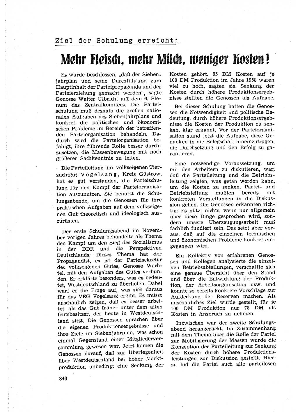 Neuer Weg (NW), Organ des Zentralkomitees (ZK) der SED (Sozialistische Einheitspartei Deutschlands) für Fragen des Parteilebens, 15. Jahrgang [Deutsche Demokratische Republik (DDR)] 1960, Seite 346 (NW ZK SED DDR 1960, S. 346)