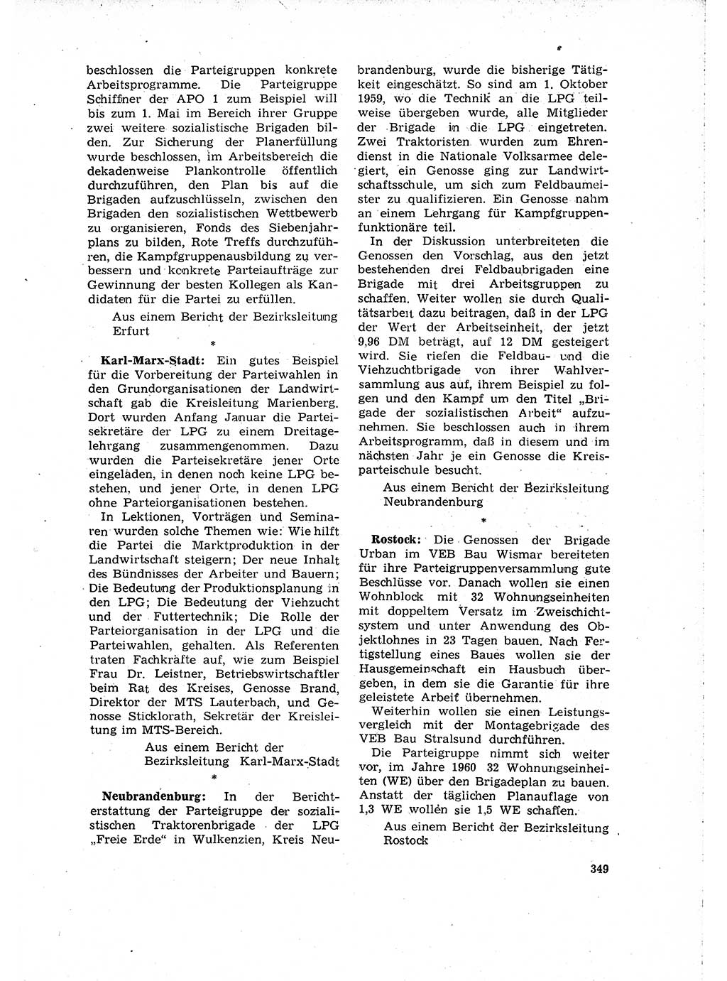 Neuer Weg (NW), Organ des Zentralkomitees (ZK) der SED (Sozialistische Einheitspartei Deutschlands) für Fragen des Parteilebens, 15. Jahrgang [Deutsche Demokratische Republik (DDR)] 1960, Seite 349 (NW ZK SED DDR 1960, S. 349)