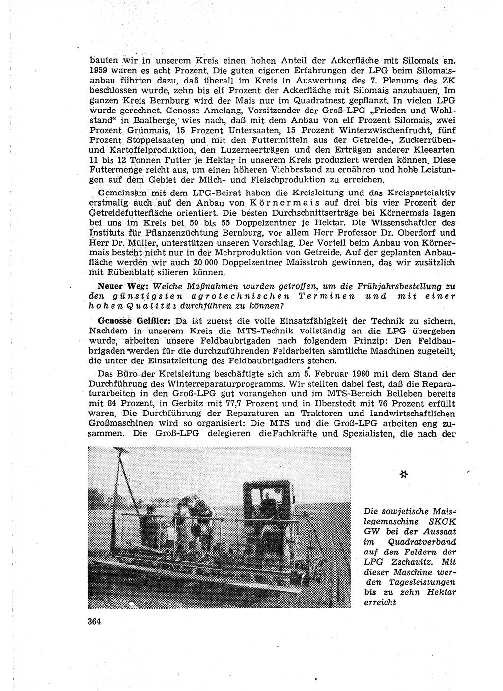 Neuer Weg (NW), Organ des Zentralkomitees (ZK) der SED (Sozialistische Einheitspartei Deutschlands) für Fragen des Parteilebens, 15. Jahrgang [Deutsche Demokratische Republik (DDR)] 1960, Seite 364 (NW ZK SED DDR 1960, S. 364)