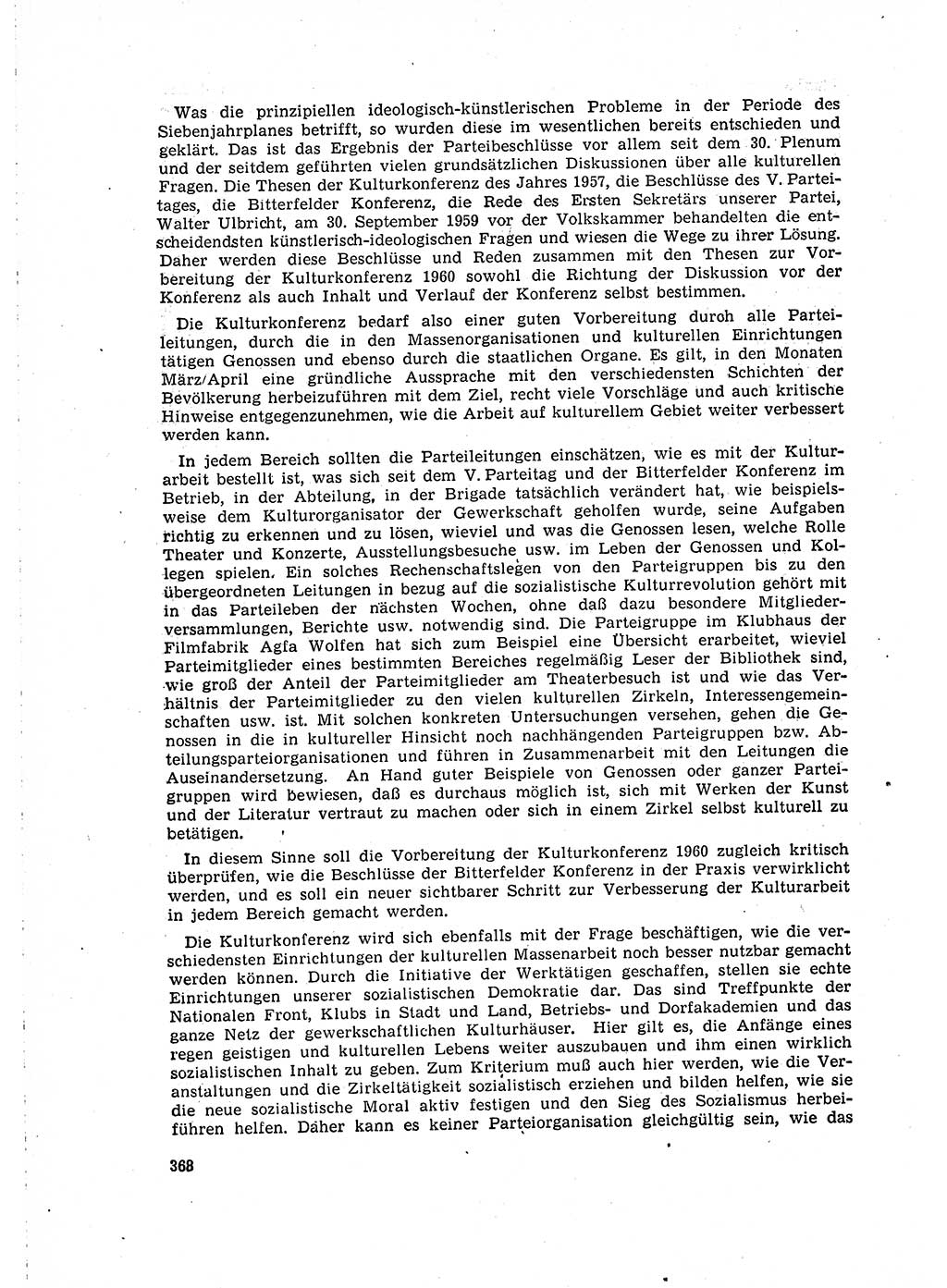 Neuer Weg (NW), Organ des Zentralkomitees (ZK) der SED (Sozialistische Einheitspartei Deutschlands) für Fragen des Parteilebens, 15. Jahrgang [Deutsche Demokratische Republik (DDR)] 1960, Seite 368 (NW ZK SED DDR 1960, S. 368)