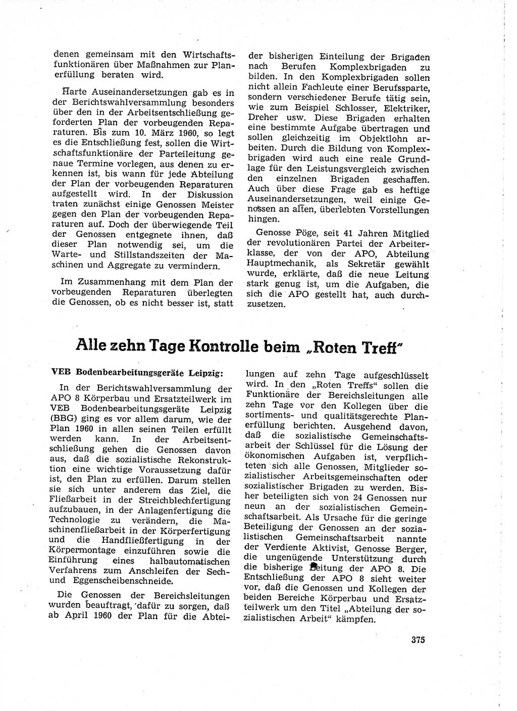 Neuer Weg (NW), Organ des Zentralkomitees (ZK) der SED (Sozialistische Einheitspartei Deutschlands) für Fragen des Parteilebens, 15. Jahrgang [Deutsche Demokratische Republik (DDR)] 1960, Seite 375 (NW ZK SED DDR 1960, S. 375)