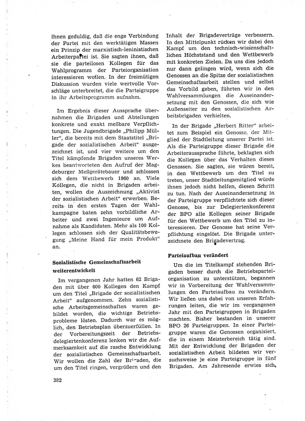 Neuer Weg (NW), Organ des Zentralkomitees (ZK) der SED (Sozialistische Einheitspartei Deutschlands) für Fragen des Parteilebens, 15. Jahrgang [Deutsche Demokratische Republik (DDR)] 1960, Seite 382 (NW ZK SED DDR 1960, S. 382)
