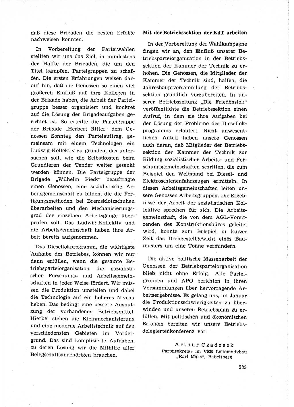 Neuer Weg (NW), Organ des Zentralkomitees (ZK) der SED (Sozialistische Einheitspartei Deutschlands) für Fragen des Parteilebens, 15. Jahrgang [Deutsche Demokratische Republik (DDR)] 1960, Seite 383 (NW ZK SED DDR 1960, S. 383)