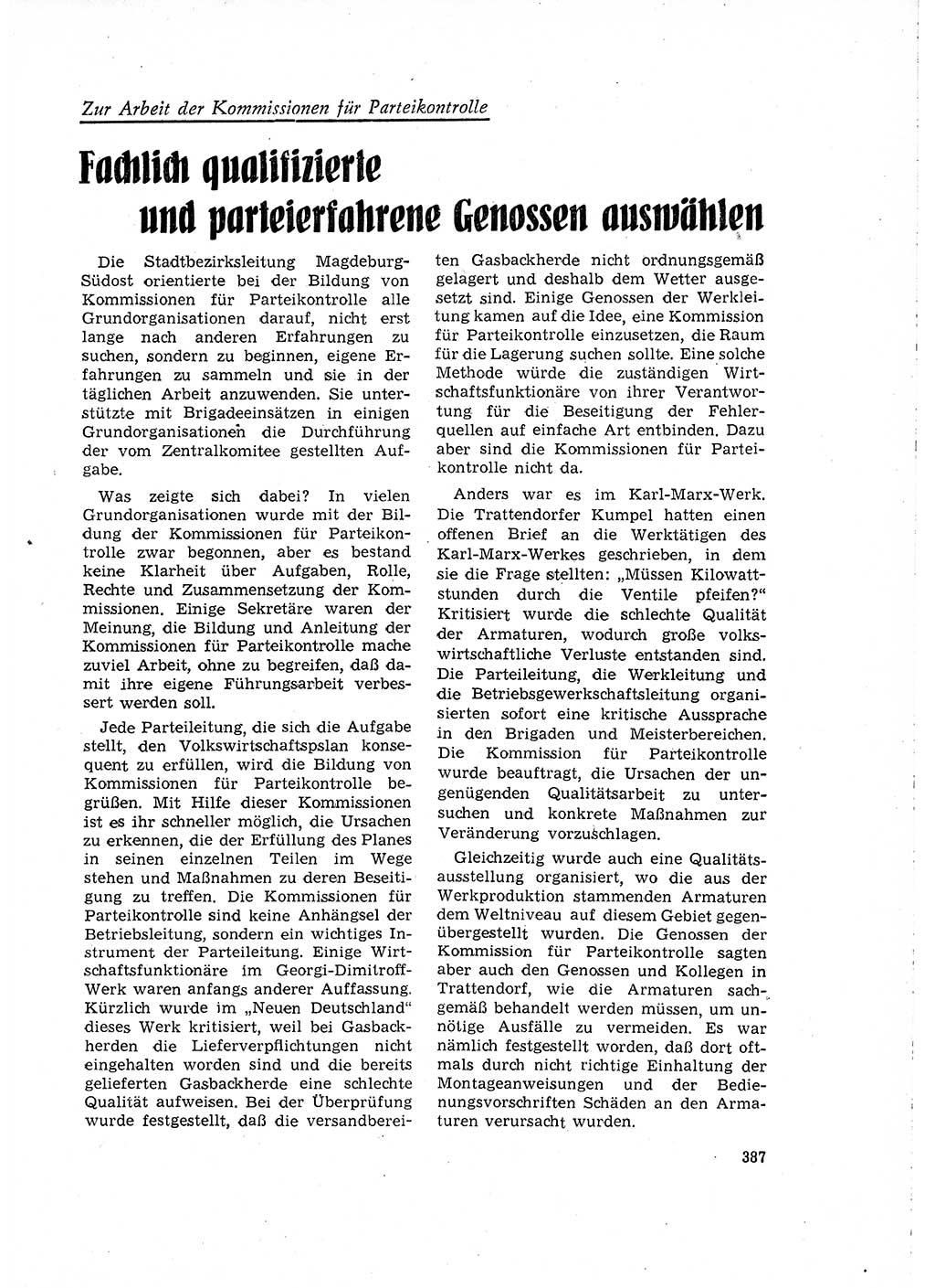 Neuer Weg (NW), Organ des Zentralkomitees (ZK) der SED (Sozialistische Einheitspartei Deutschlands) für Fragen des Parteilebens, 15. Jahrgang [Deutsche Demokratische Republik (DDR)] 1960, Seite 387 (NW ZK SED DDR 1960, S. 387)