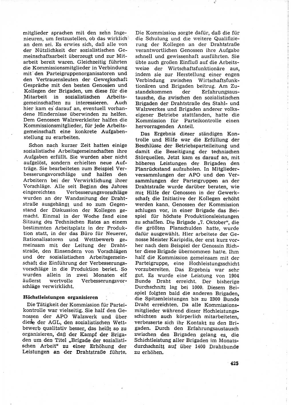 Neuer Weg (NW), Organ des Zentralkomitees (ZK) der SED (Sozialistische Einheitspartei Deutschlands) für Fragen des Parteilebens, 15. Jahrgang [Deutsche Demokratische Republik (DDR)] 1960, Seite 425 (NW ZK SED DDR 1960, S. 425)