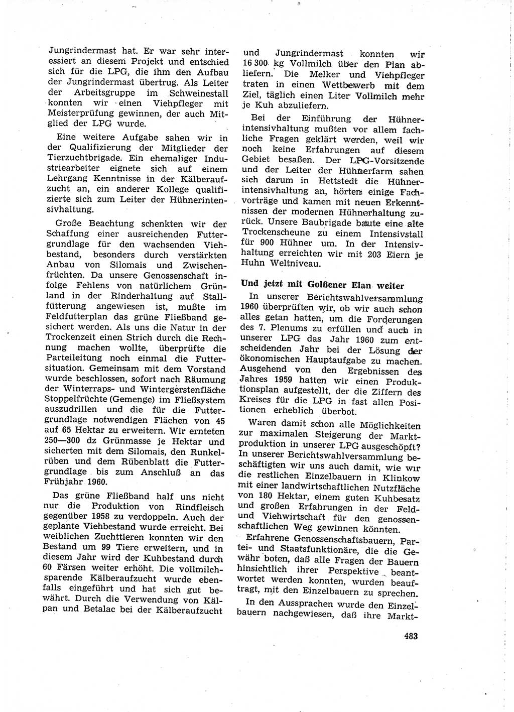 Neuer Weg (NW), Organ des Zentralkomitees (ZK) der SED (Sozialistische Einheitspartei Deutschlands) für Fragen des Parteilebens, 15. Jahrgang [Deutsche Demokratische Republik (DDR)] 1960, Seite 483 (NW ZK SED DDR 1960, S. 483)