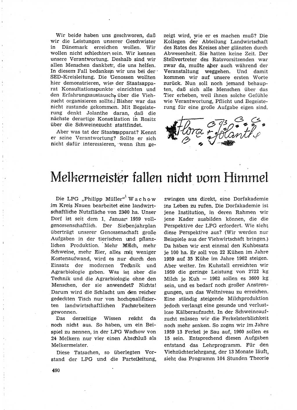 Neuer Weg (NW), Organ des Zentralkomitees (ZK) der SED (Sozialistische Einheitspartei Deutschlands) für Fragen des Parteilebens, 15. Jahrgang [Deutsche Demokratische Republik (DDR)] 1960, Seite 490 (NW ZK SED DDR 1960, S. 490)