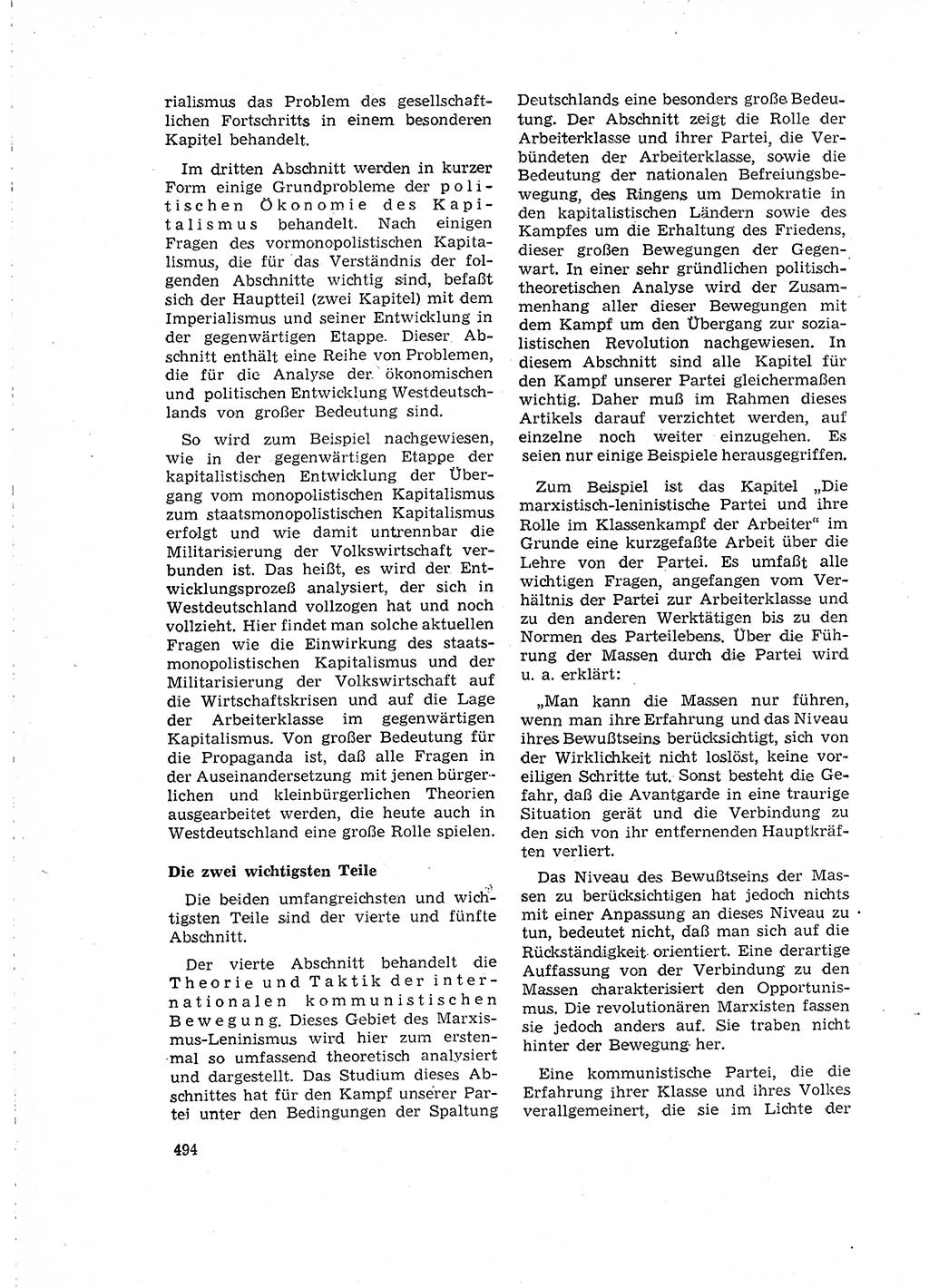 Neuer Weg (NW), Organ des Zentralkomitees (ZK) der SED (Sozialistische Einheitspartei Deutschlands) für Fragen des Parteilebens, 15. Jahrgang [Deutsche Demokratische Republik (DDR)] 1960, Seite 494 (NW ZK SED DDR 1960, S. 494)