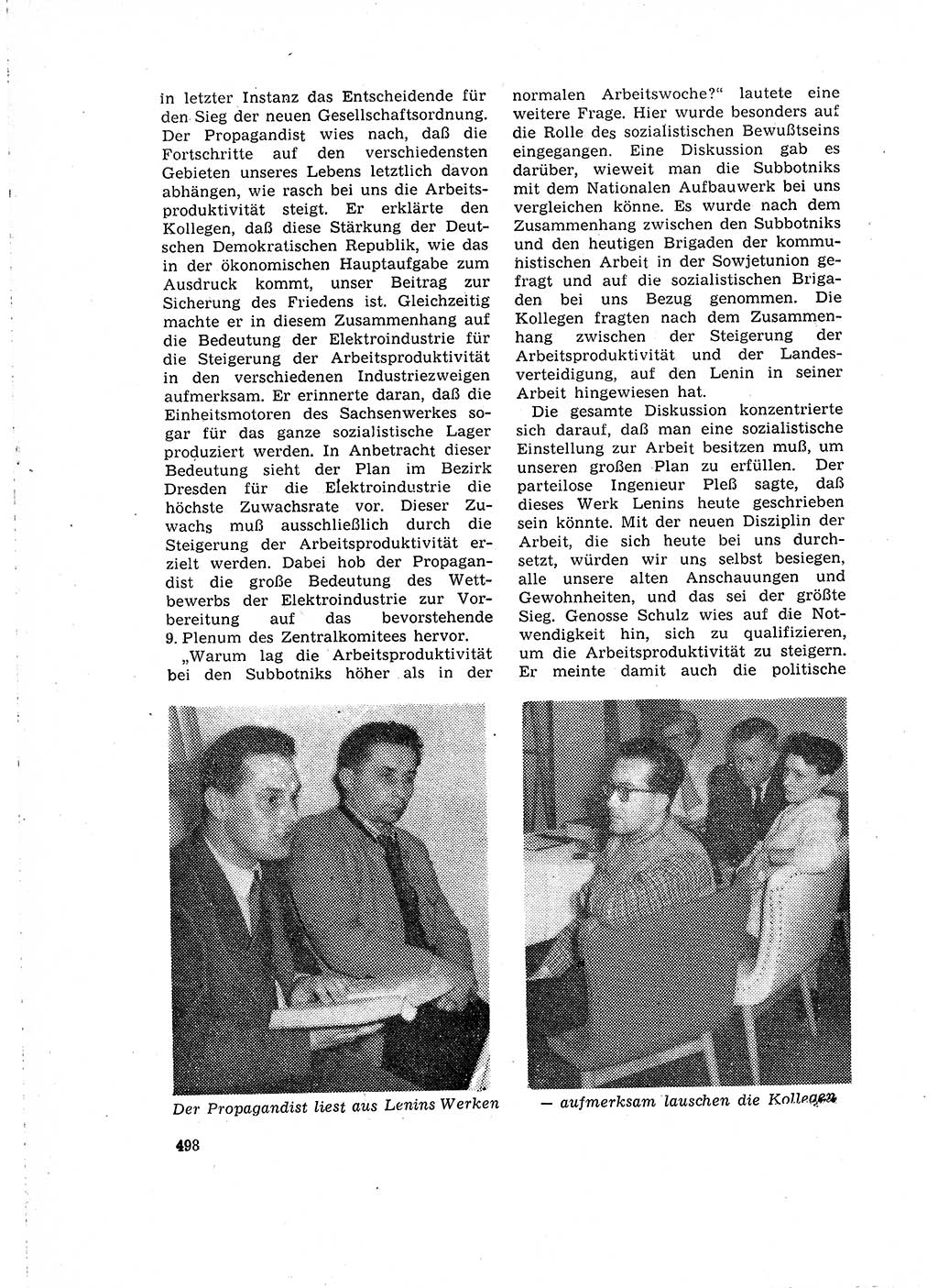 Neuer Weg (NW), Organ des Zentralkomitees (ZK) der SED (Sozialistische Einheitspartei Deutschlands) für Fragen des Parteilebens, 15. Jahrgang [Deutsche Demokratische Republik (DDR)] 1960, Seite 498 (NW ZK SED DDR 1960, S. 498)