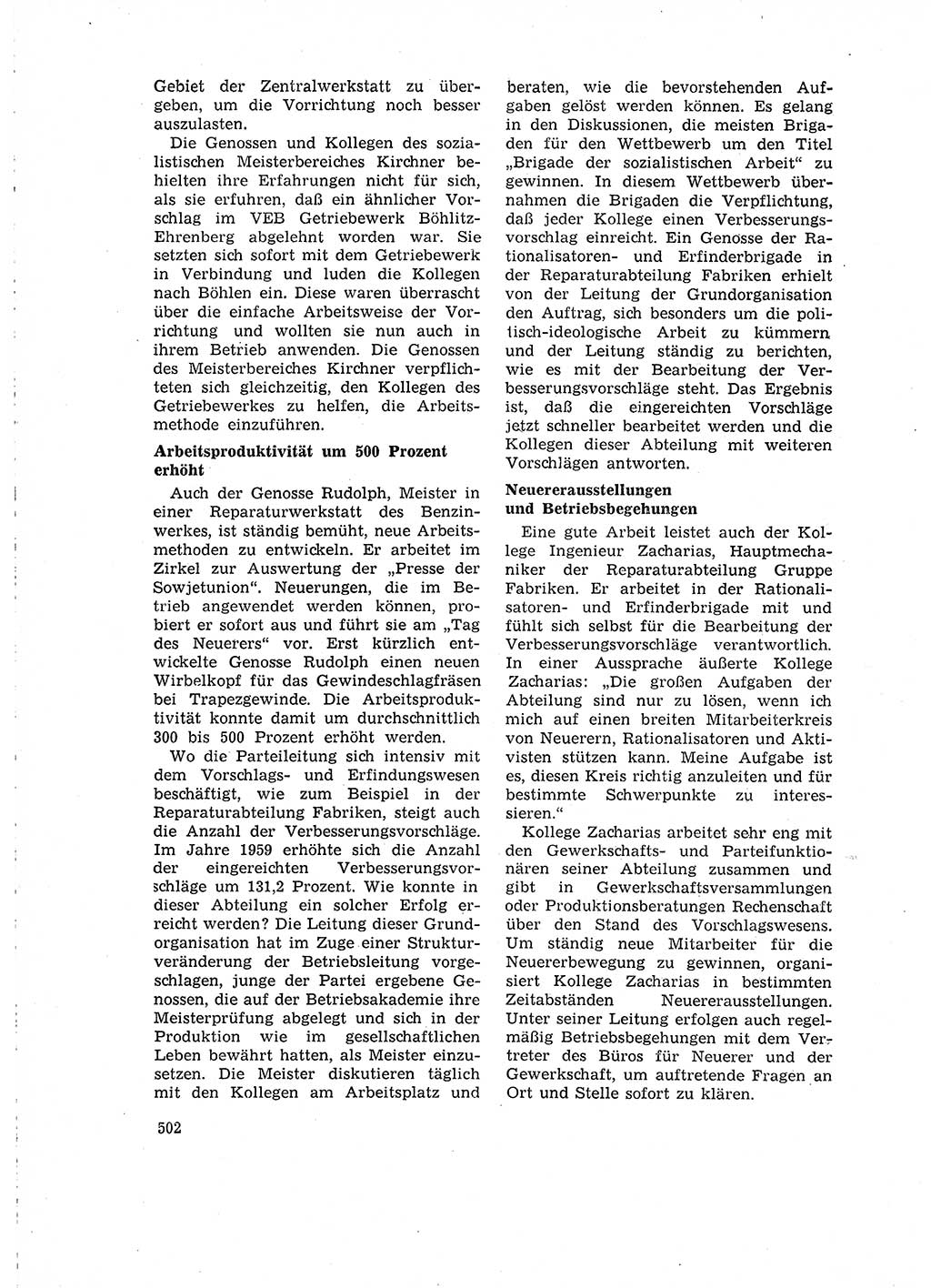 Neuer Weg (NW), Organ des Zentralkomitees (ZK) der SED (Sozialistische Einheitspartei Deutschlands) für Fragen des Parteilebens, 15. Jahrgang [Deutsche Demokratische Republik (DDR)] 1960, Seite 502 (NW ZK SED DDR 1960, S. 502)