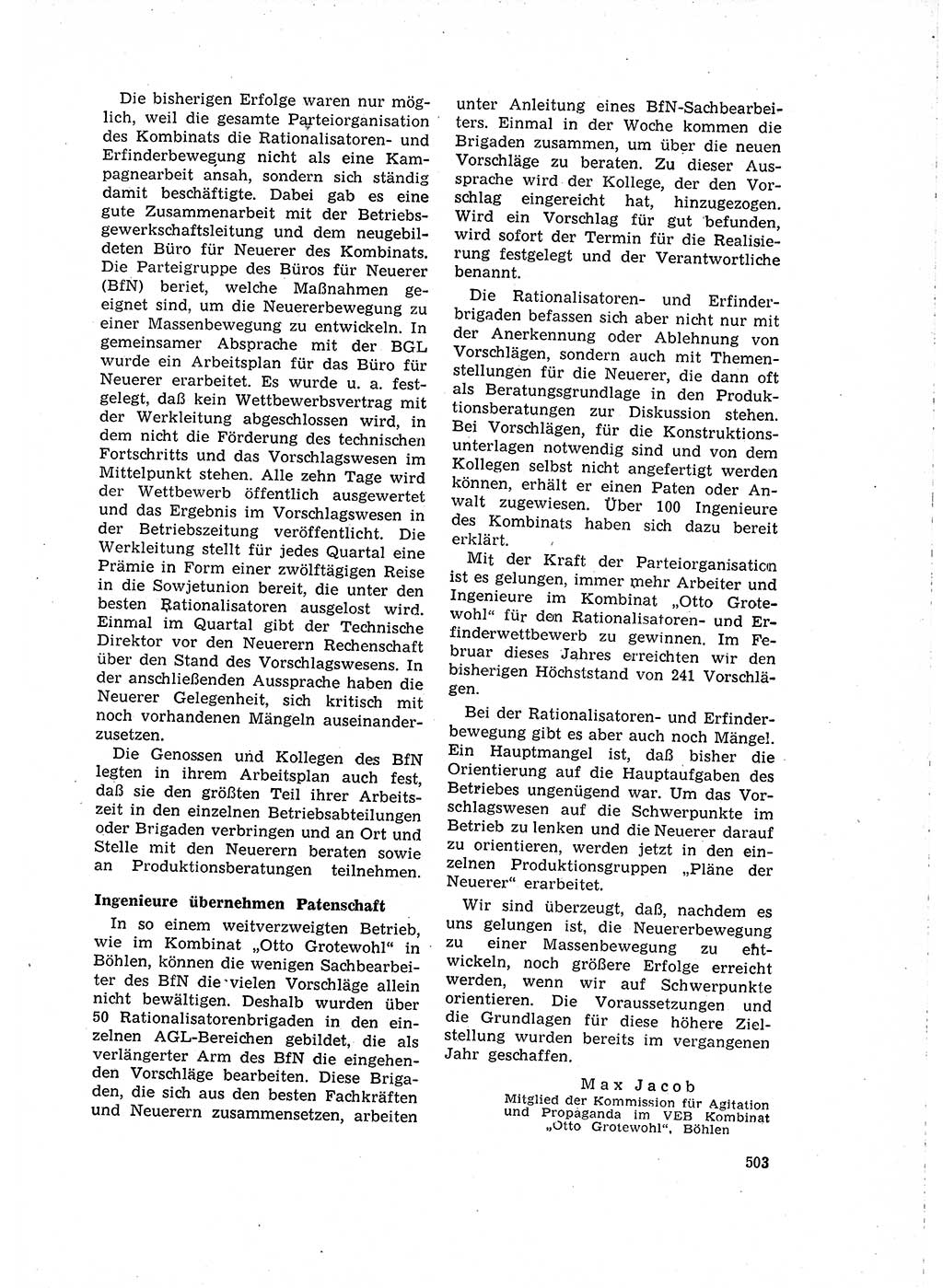 Neuer Weg (NW), Organ des Zentralkomitees (ZK) der SED (Sozialistische Einheitspartei Deutschlands) für Fragen des Parteilebens, 15. Jahrgang [Deutsche Demokratische Republik (DDR)] 1960, Seite 503 (NW ZK SED DDR 1960, S. 503)
