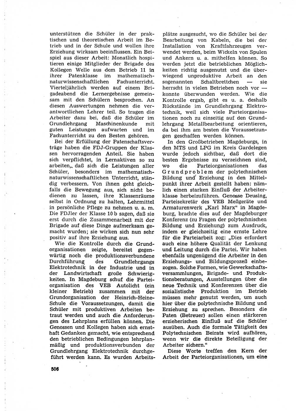 Neuer Weg (NW), Organ des Zentralkomitees (ZK) der SED (Sozialistische Einheitspartei Deutschlands) für Fragen des Parteilebens, 15. Jahrgang [Deutsche Demokratische Republik (DDR)] 1960, Seite 506 (NW ZK SED DDR 1960, S. 506)