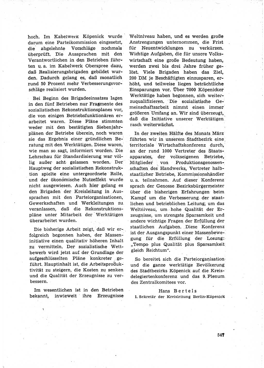 Neuer Weg (NW), Organ des Zentralkomitees (ZK) der SED (Sozialistische Einheitspartei Deutschlands) für Fragen des Parteilebens, 15. Jahrgang [Deutsche Demokratische Republik (DDR)] 1960, Seite 547 (NW ZK SED DDR 1960, S. 547)