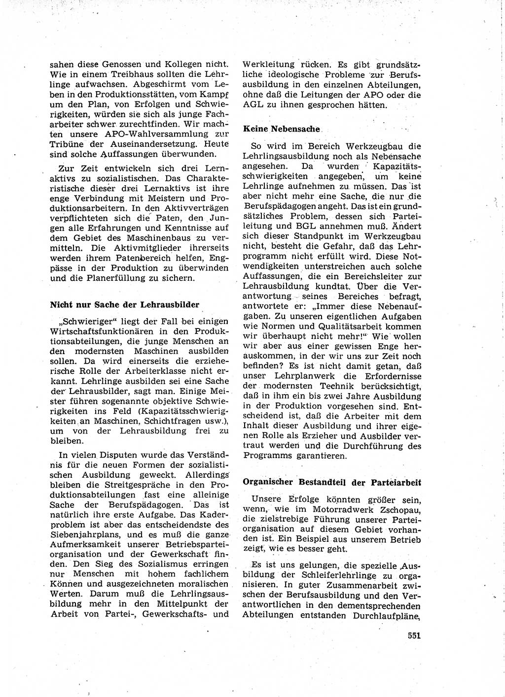 Neuer Weg (NW), Organ des Zentralkomitees (ZK) der SED (Sozialistische Einheitspartei Deutschlands) für Fragen des Parteilebens, 15. Jahrgang [Deutsche Demokratische Republik (DDR)] 1960, Seite 551 (NW ZK SED DDR 1960, S. 551)