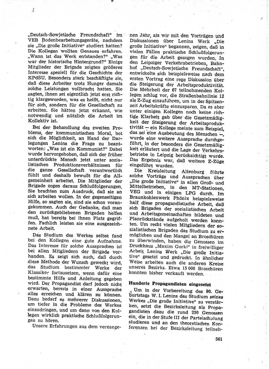 Neuer Weg (NW), Organ des Zentralkomitees (ZK) der SED (Sozialistische Einheitspartei Deutschlands) für Fragen des Parteilebens, 15. Jahrgang [Deutsche Demokratische Republik (DDR)] 1960, Seite 561 (NW ZK SED DDR 1960, S. 561)
