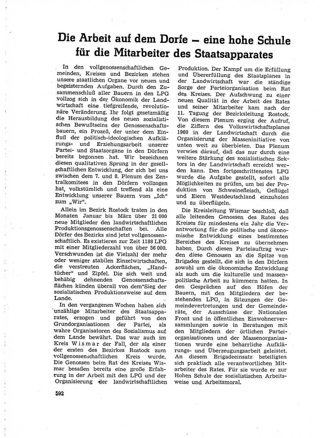 Neuer Weg (NW), Organ des Zentralkomitees (ZK) der SED (Sozialistische Einheitspartei Deutschlands) für Fragen des Parteilebens, 15. Jahrgang [Deutsche Demokratische Republik (DDR)] 1960, Seite 592 (NW ZK SED DDR 1960, S. 592)