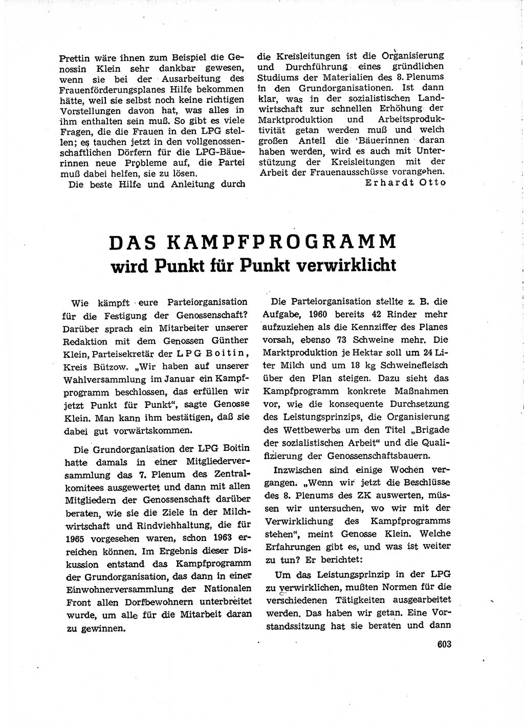 Neuer Weg (NW), Organ des Zentralkomitees (ZK) der SED (Sozialistische Einheitspartei Deutschlands) für Fragen des Parteilebens, 15. Jahrgang [Deutsche Demokratische Republik (DDR)] 1960, Seite 603 (NW ZK SED DDR 1960, S. 603)