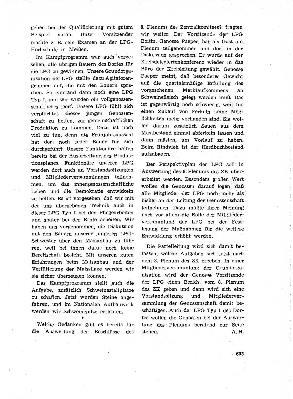 Neuer Weg (NW), Organ des Zentralkomitees (ZK) der SED (Sozialistische Einheitspartei Deutschlands) für Fragen des Parteilebens, 15. Jahrgang [Deutsche Demokratische Republik (DDR)] 1960, Seite 605 (NW ZK SED DDR 1960, S. 605)