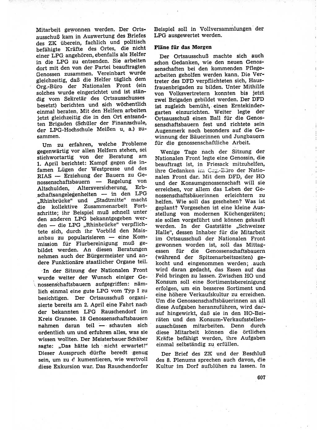 Neuer Weg (NW), Organ des Zentralkomitees (ZK) der SED (Sozialistische Einheitspartei Deutschlands) für Fragen des Parteilebens, 15. Jahrgang [Deutsche Demokratische Republik (DDR)] 1960, Seite 607 (NW ZK SED DDR 1960, S. 607)