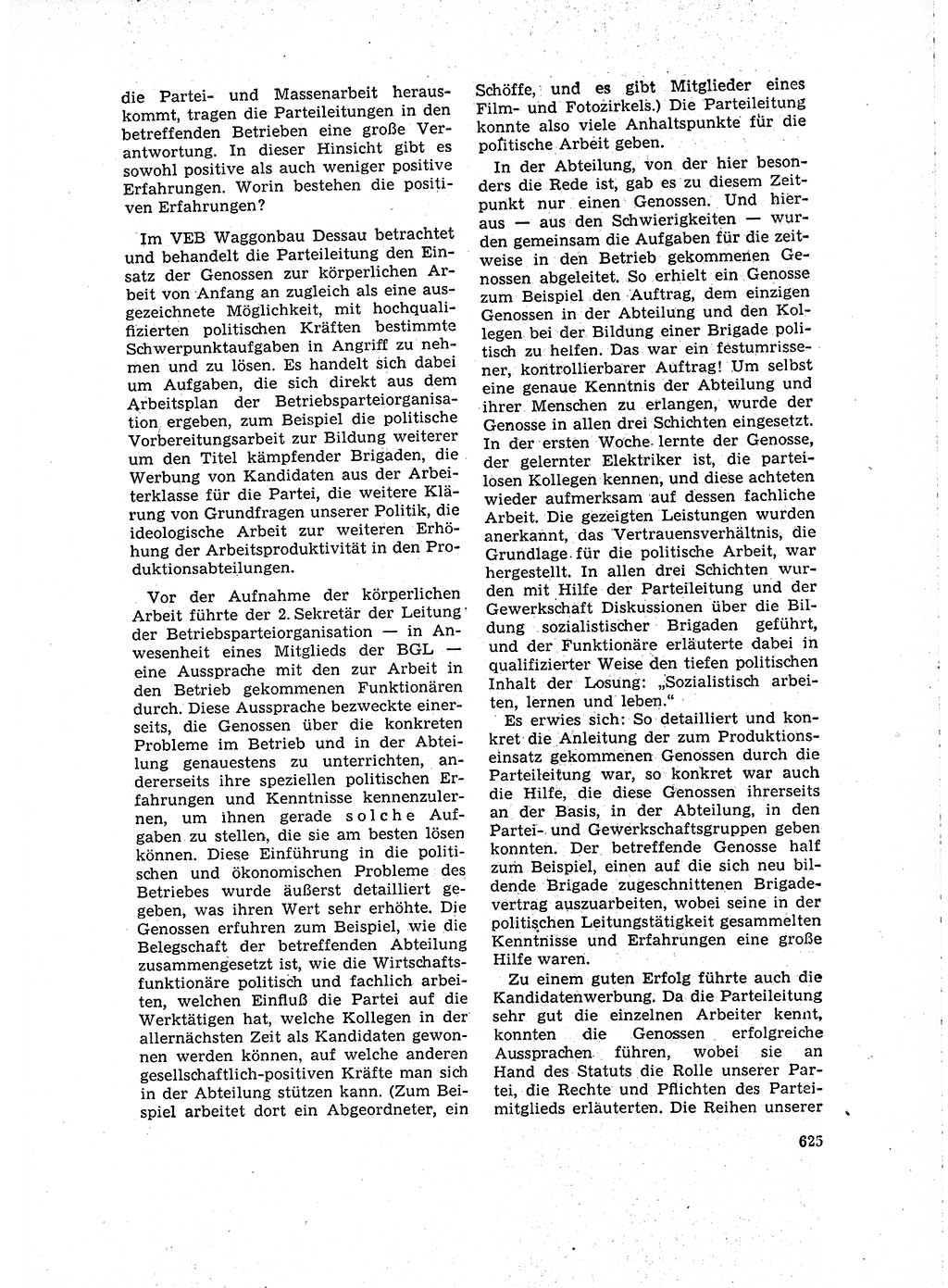 Neuer Weg (NW), Organ des Zentralkomitees (ZK) der SED (Sozialistische Einheitspartei Deutschlands) für Fragen des Parteilebens, 15. Jahrgang [Deutsche Demokratische Republik (DDR)] 1960, Seite 625 (NW ZK SED DDR 1960, S. 625)