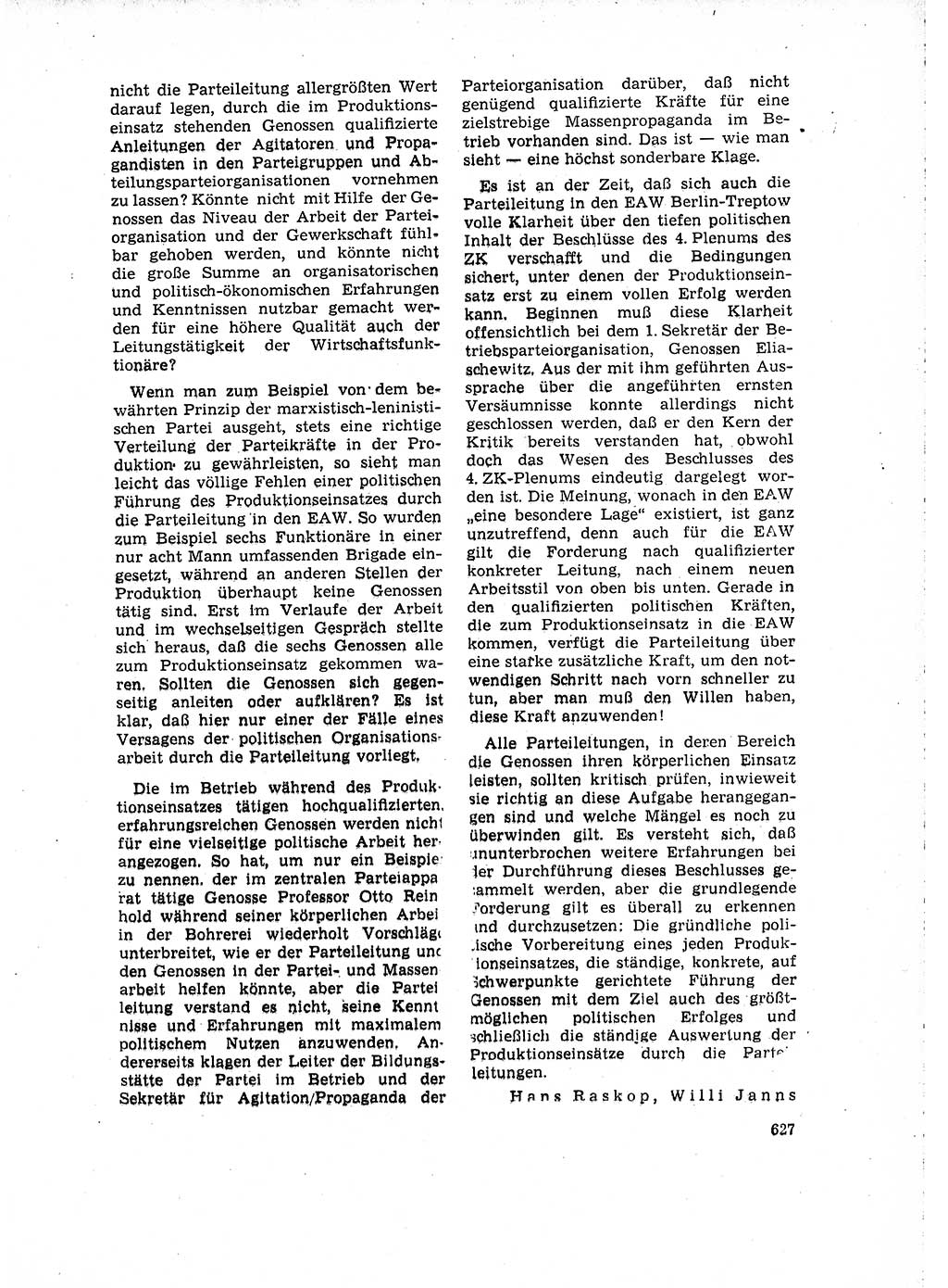 Neuer Weg (NW), Organ des Zentralkomitees (ZK) der SED (Sozialistische Einheitspartei Deutschlands) für Fragen des Parteilebens, 15. Jahrgang [Deutsche Demokratische Republik (DDR)] 1960, Seite 627 (NW ZK SED DDR 1960, S. 627)