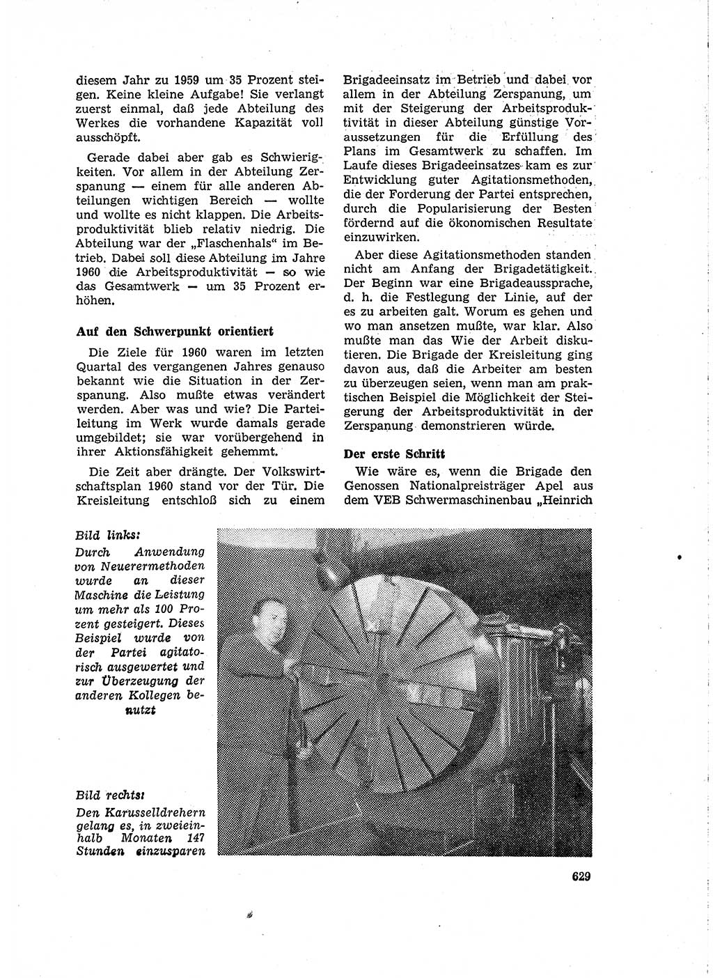 Neuer Weg (NW), Organ des Zentralkomitees (ZK) der SED (Sozialistische Einheitspartei Deutschlands) für Fragen des Parteilebens, 15. Jahrgang [Deutsche Demokratische Republik (DDR)] 1960, Seite 629 (NW ZK SED DDR 1960, S. 629)