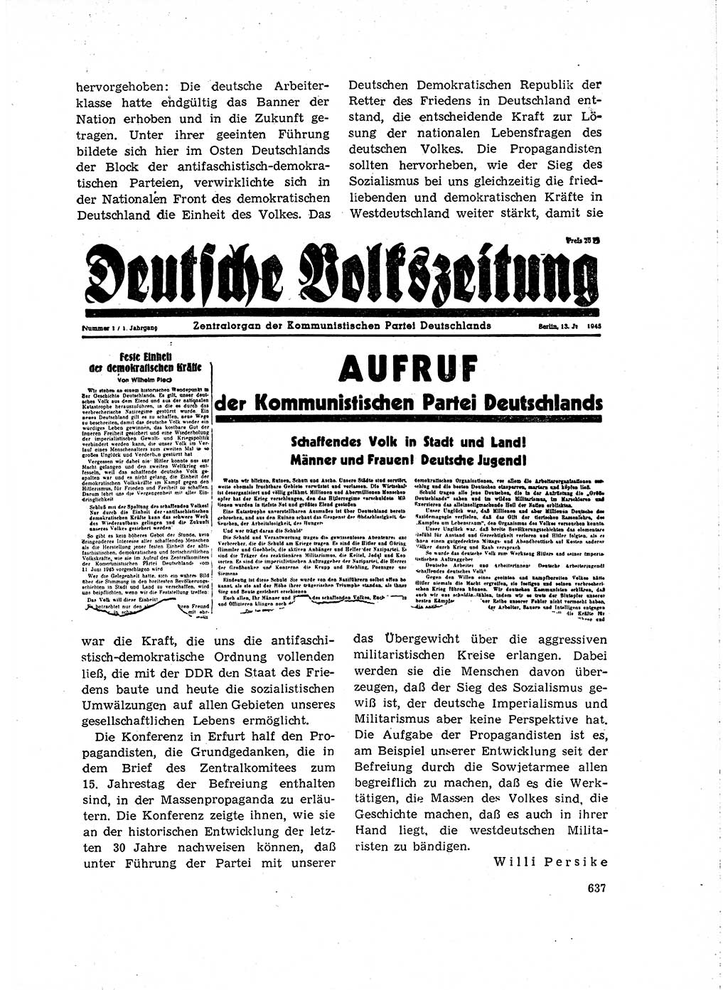 Neuer Weg (NW), Organ des Zentralkomitees (ZK) der SED (Sozialistische Einheitspartei Deutschlands) für Fragen des Parteilebens, 15. Jahrgang [Deutsche Demokratische Republik (DDR)] 1960, Seite 637 (NW ZK SED DDR 1960, S. 637)