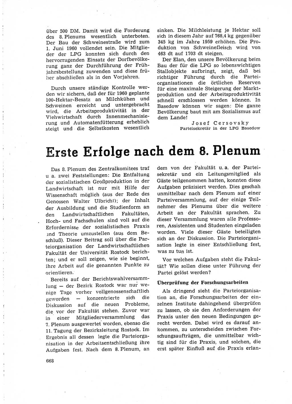 Neuer Weg (NW), Organ des Zentralkomitees (ZK) der SED (Sozialistische Einheitspartei Deutschlands) für Fragen des Parteilebens, 15. Jahrgang [Deutsche Demokratische Republik (DDR)] 1960, Seite 668 (NW ZK SED DDR 1960, S. 668)