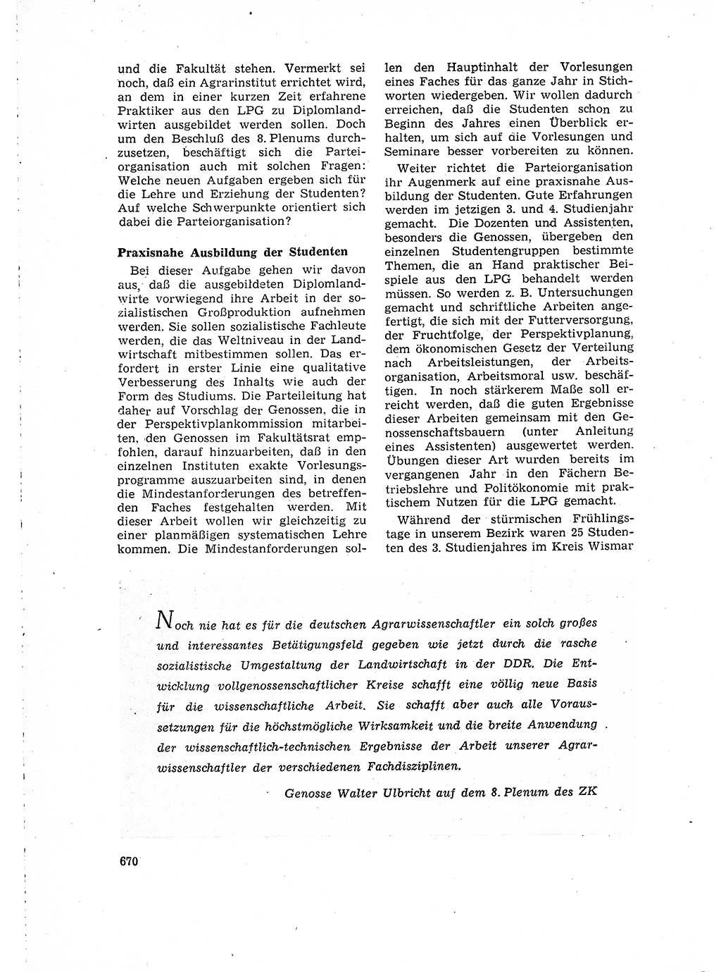Neuer Weg (NW), Organ des Zentralkomitees (ZK) der SED (Sozialistische Einheitspartei Deutschlands) für Fragen des Parteilebens, 15. Jahrgang [Deutsche Demokratische Republik (DDR)] 1960, Seite 670 (NW ZK SED DDR 1960, S. 670)