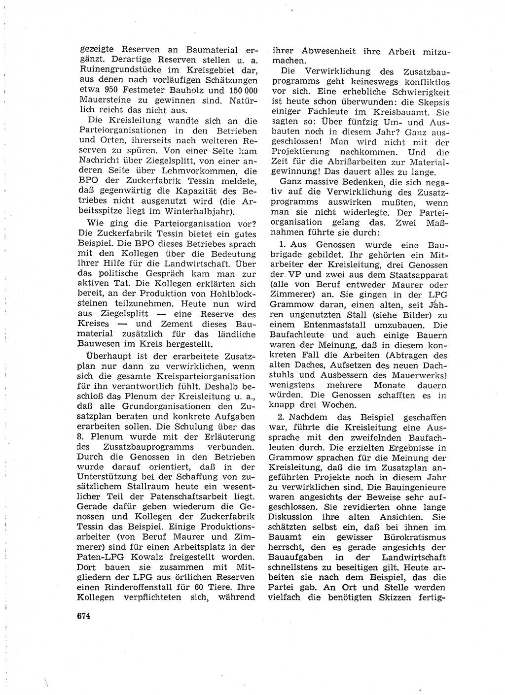 Neuer Weg (NW), Organ des Zentralkomitees (ZK) der SED (Sozialistische Einheitspartei Deutschlands) für Fragen des Parteilebens, 15. Jahrgang [Deutsche Demokratische Republik (DDR)] 1960, Seite 674 (NW ZK SED DDR 1960, S. 674)