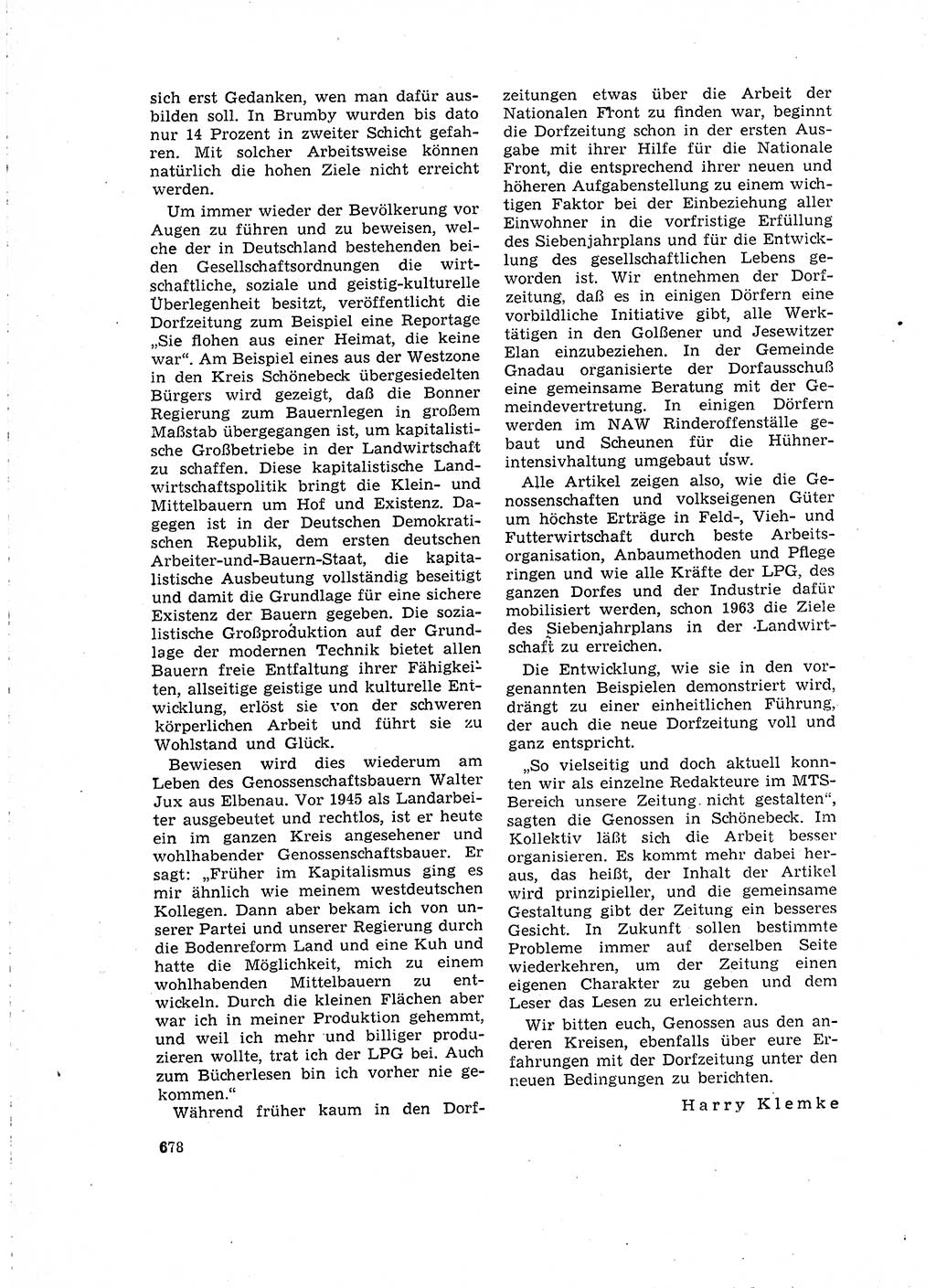 Neuer Weg (NW), Organ des Zentralkomitees (ZK) der SED (Sozialistische Einheitspartei Deutschlands) für Fragen des Parteilebens, 15. Jahrgang [Deutsche Demokratische Republik (DDR)] 1960, Seite 678 (NW ZK SED DDR 1960, S. 678)