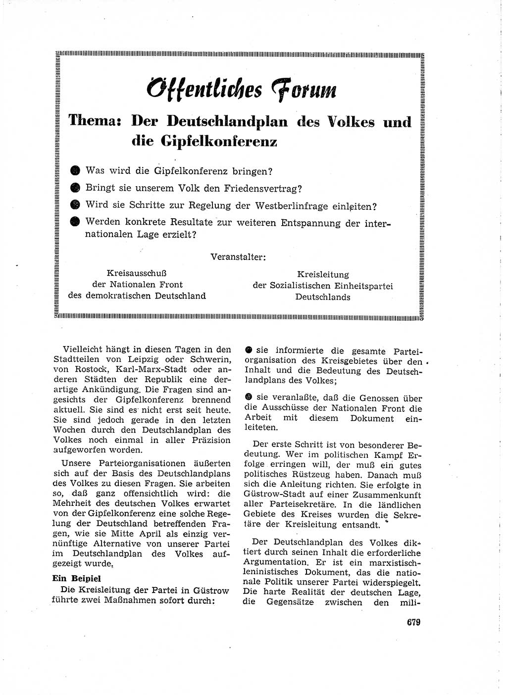 Neuer Weg (NW), Organ des Zentralkomitees (ZK) der SED (Sozialistische Einheitspartei Deutschlands) für Fragen des Parteilebens, 15. Jahrgang [Deutsche Demokratische Republik (DDR)] 1960, Seite 679 (NW ZK SED DDR 1960, S. 679)