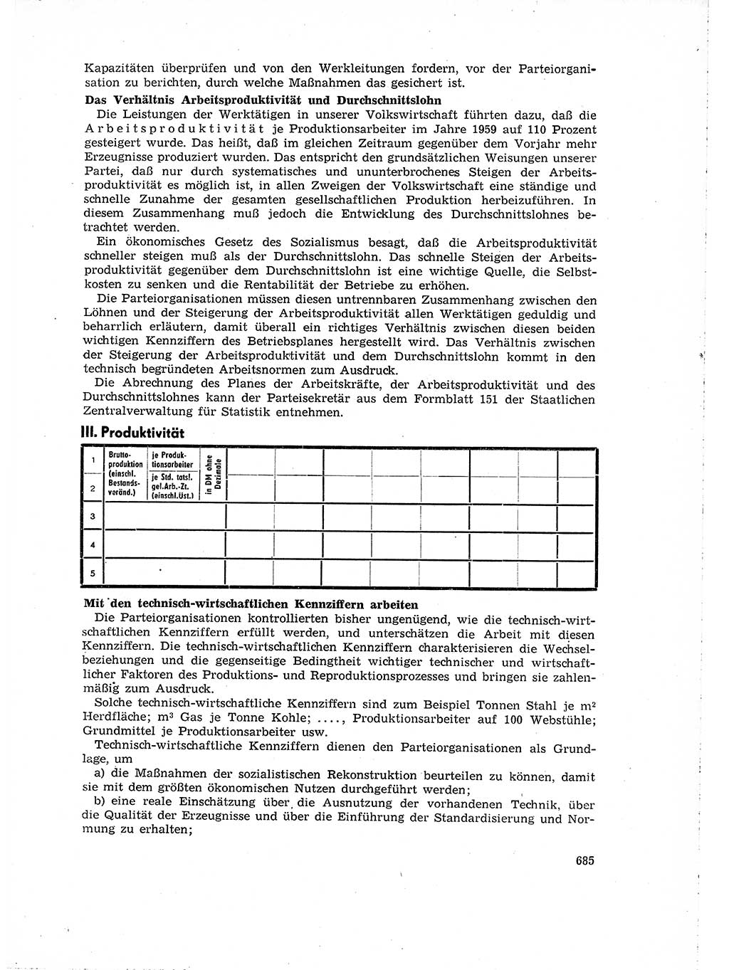 Neuer Weg (NW), Organ des Zentralkomitees (ZK) der SED (Sozialistische Einheitspartei Deutschlands) für Fragen des Parteilebens, 15. Jahrgang [Deutsche Demokratische Republik (DDR)] 1960, Seite 685 (NW ZK SED DDR 1960, S. 685)