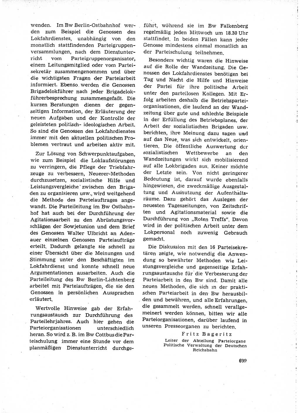 Neuer Weg (NW), Organ des Zentralkomitees (ZK) der SED (Sozialistische Einheitspartei Deutschlands) für Fragen des Parteilebens, 15. Jahrgang [Deutsche Demokratische Republik (DDR)] 1960, Seite 699 (NW ZK SED DDR 1960, S. 699)