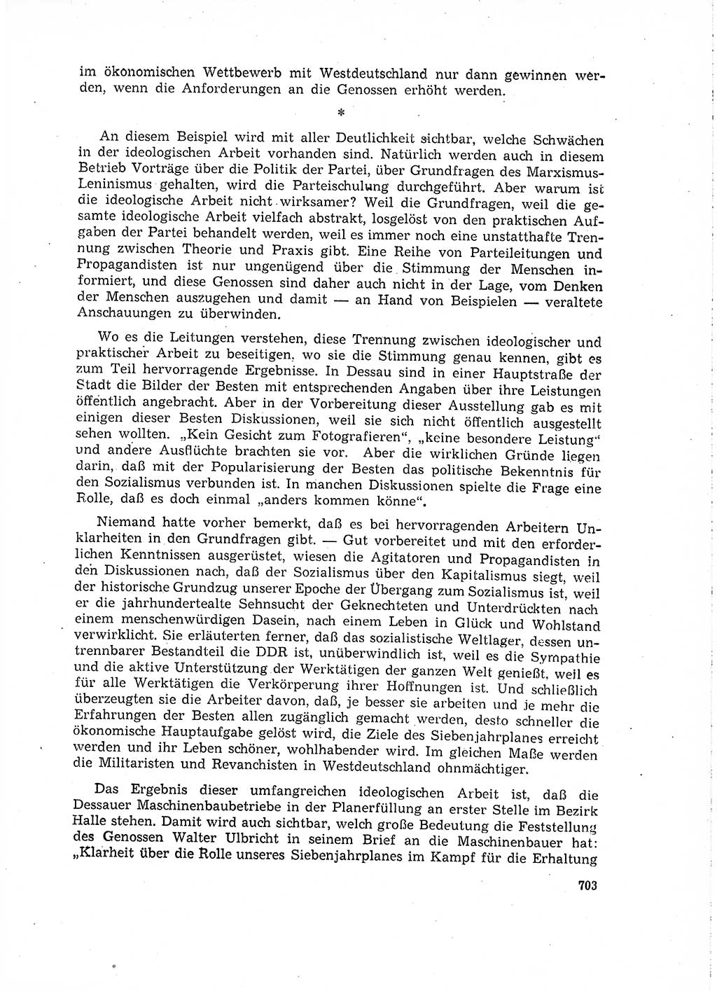 Neuer Weg (NW), Organ des Zentralkomitees (ZK) der SED (Sozialistische Einheitspartei Deutschlands) für Fragen des Parteilebens, 15. Jahrgang [Deutsche Demokratische Republik (DDR)] 1960, Seite 703 (NW ZK SED DDR 1960, S. 703)