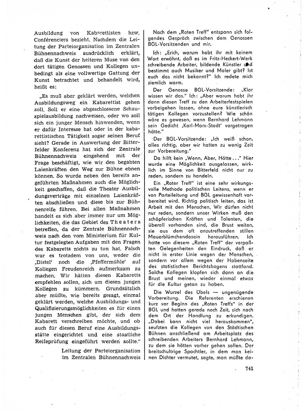 Neuer Weg (NW), Organ des Zentralkomitees (ZK) der SED (Sozialistische Einheitspartei Deutschlands) für Fragen des Parteilebens, 15. Jahrgang [Deutsche Demokratische Republik (DDR)] 1960, Seite 741 (NW ZK SED DDR 1960, S. 741)
