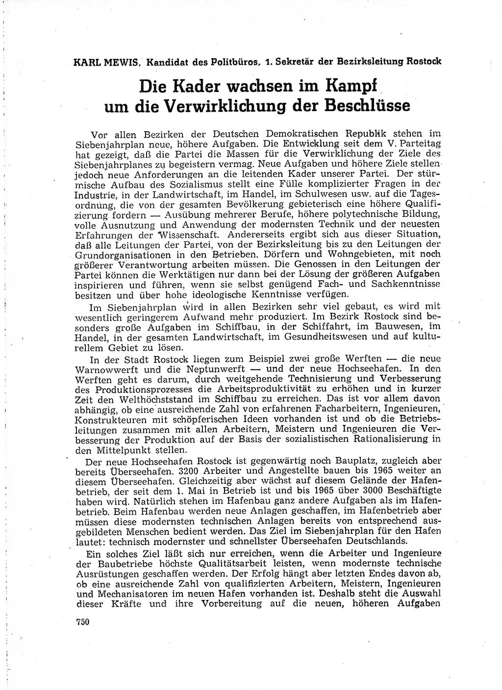 Neuer Weg (NW), Organ des Zentralkomitees (ZK) der SED (Sozialistische Einheitspartei Deutschlands) für Fragen des Parteilebens, 15. Jahrgang [Deutsche Demokratische Republik (DDR)] 1960, Seite 750 (NW ZK SED DDR 1960, S. 750)