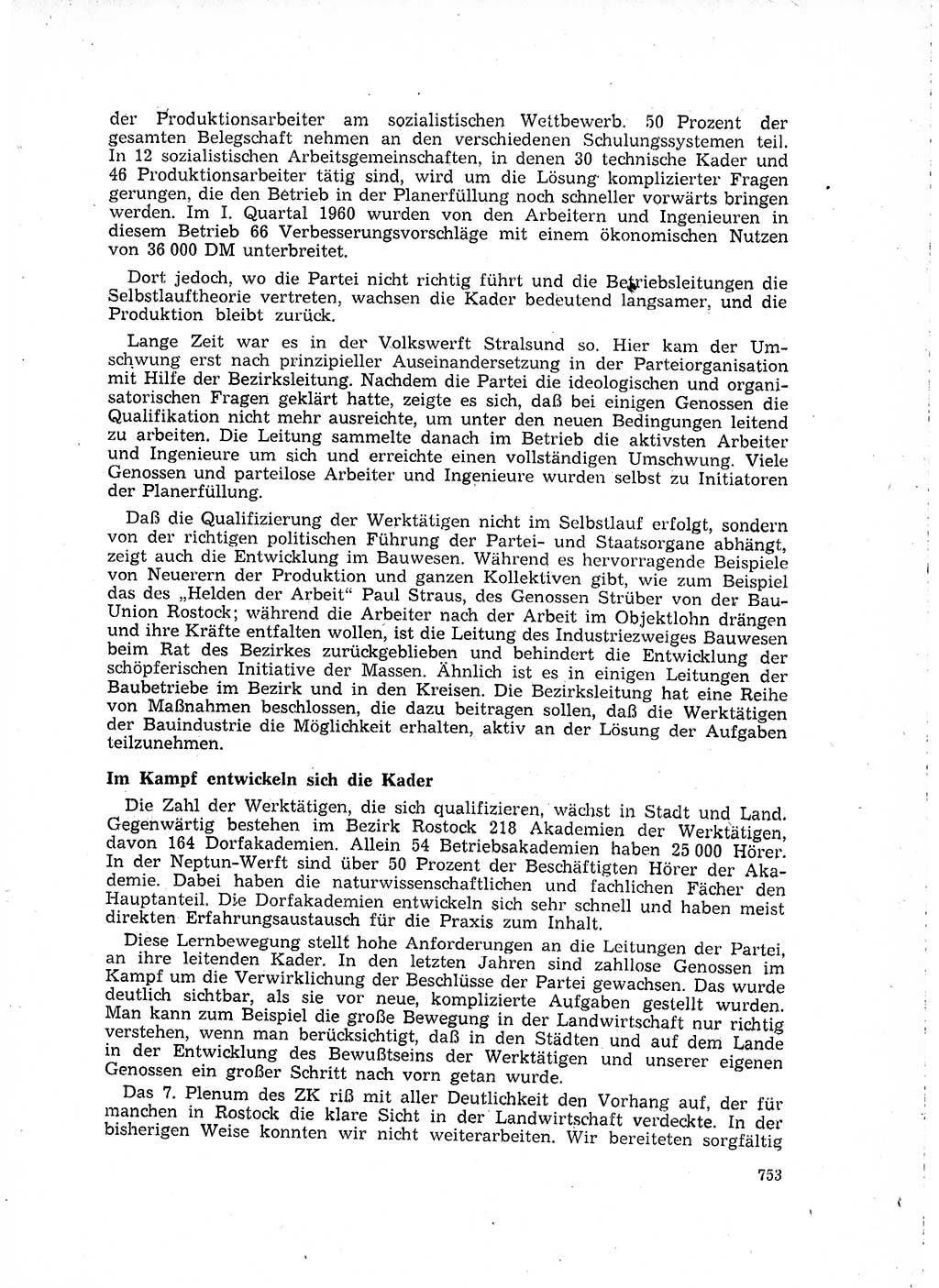 Neuer Weg (NW), Organ des Zentralkomitees (ZK) der SED (Sozialistische Einheitspartei Deutschlands) für Fragen des Parteilebens, 15. Jahrgang [Deutsche Demokratische Republik (DDR)] 1960, Seite 753 (NW ZK SED DDR 1960, S. 753)