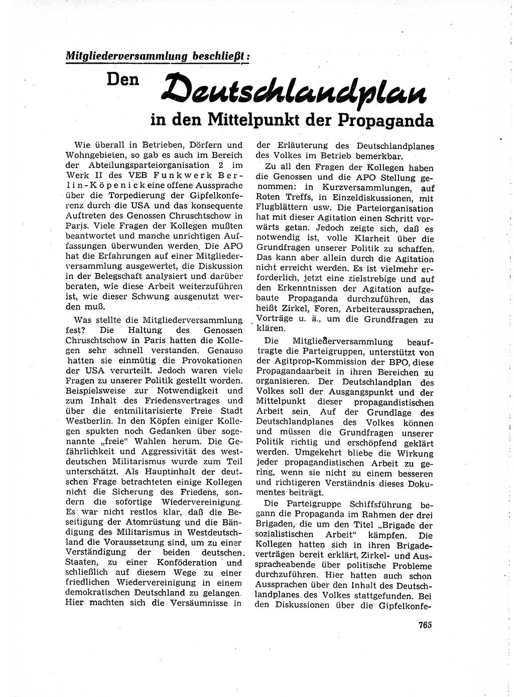 Neuer Weg (NW), Organ des Zentralkomitees (ZK) der SED (Sozialistische Einheitspartei Deutschlands) für Fragen des Parteilebens, 15. Jahrgang [Deutsche Demokratische Republik (DDR)] 1960, Seite 765 (NW ZK SED DDR 1960, S. 765)