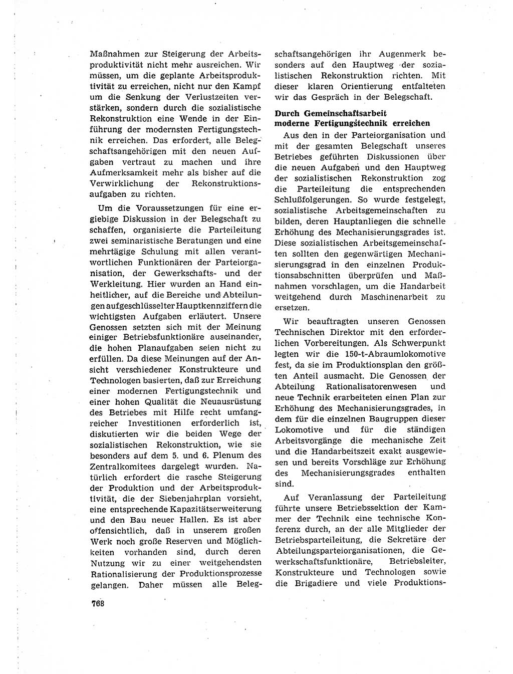 Neuer Weg (NW), Organ des Zentralkomitees (ZK) der SED (Sozialistische Einheitspartei Deutschlands) für Fragen des Parteilebens, 15. Jahrgang [Deutsche Demokratische Republik (DDR)] 1960, Seite 768 (NW ZK SED DDR 1960, S. 768)