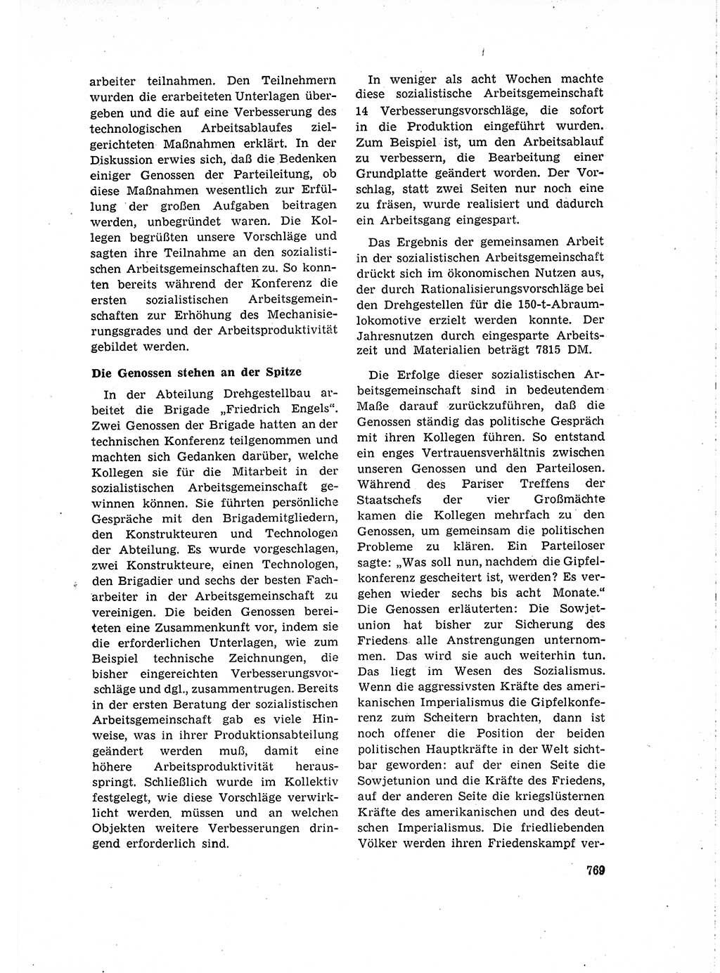 Neuer Weg (NW), Organ des Zentralkomitees (ZK) der SED (Sozialistische Einheitspartei Deutschlands) für Fragen des Parteilebens, 15. Jahrgang [Deutsche Demokratische Republik (DDR)] 1960, Seite 769 (NW ZK SED DDR 1960, S. 769)