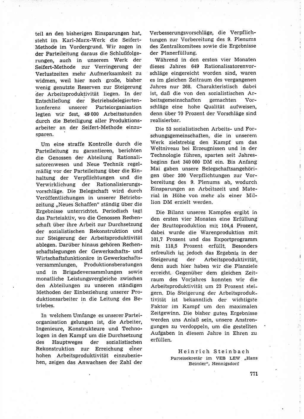 Neuer Weg (NW), Organ des Zentralkomitees (ZK) der SED (Sozialistische Einheitspartei Deutschlands) für Fragen des Parteilebens, 15. Jahrgang [Deutsche Demokratische Republik (DDR)] 1960, Seite 771 (NW ZK SED DDR 1960, S. 771)