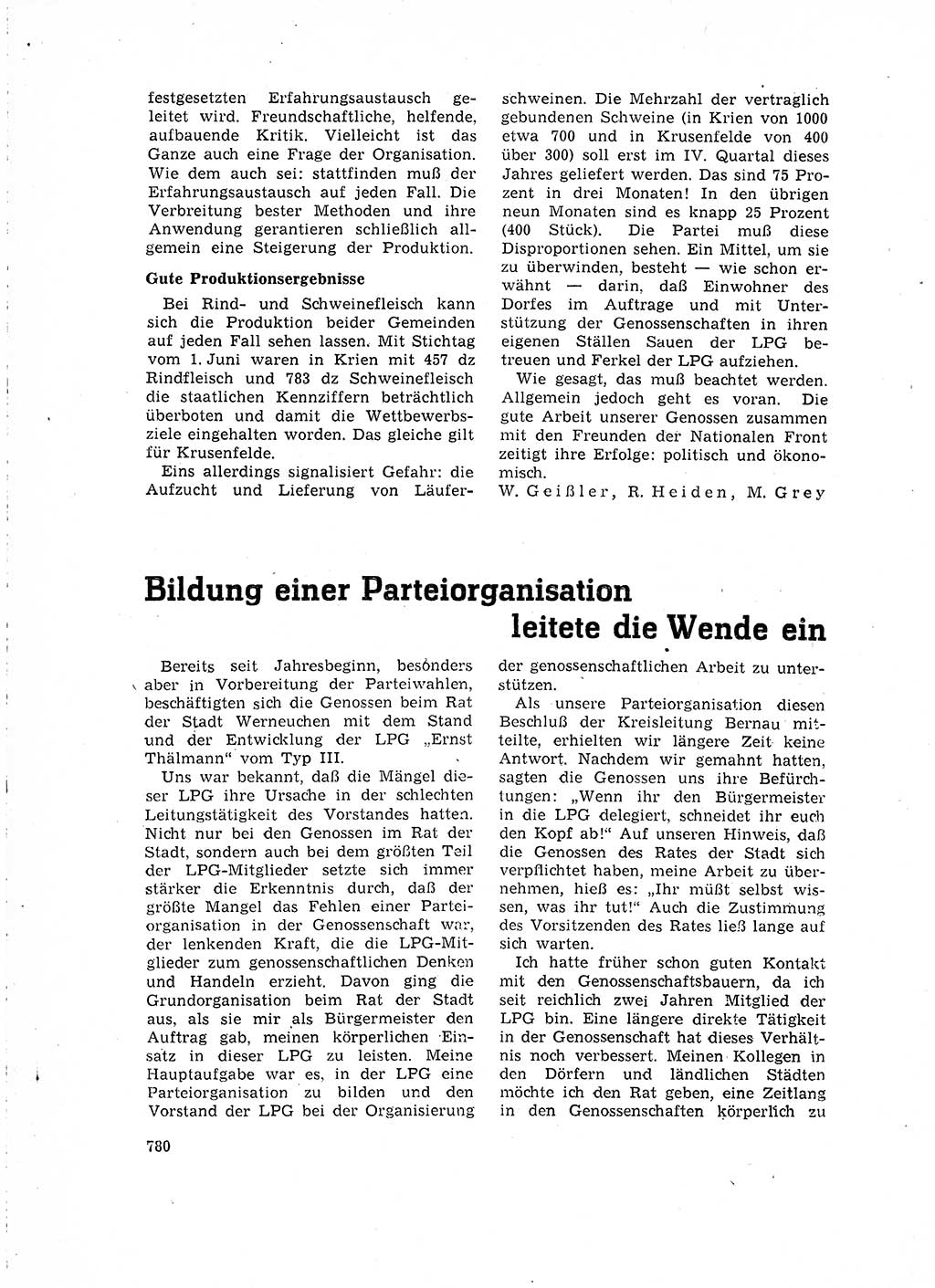 Neuer Weg (NW), Organ des Zentralkomitees (ZK) der SED (Sozialistische Einheitspartei Deutschlands) für Fragen des Parteilebens, 15. Jahrgang [Deutsche Demokratische Republik (DDR)] 1960, Seite 780 (NW ZK SED DDR 1960, S. 780)