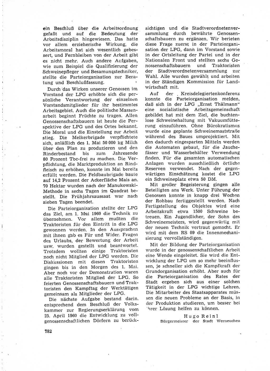 Neuer Weg (NW), Organ des Zentralkomitees (ZK) der SED (Sozialistische Einheitspartei Deutschlands) für Fragen des Parteilebens, 15. Jahrgang [Deutsche Demokratische Republik (DDR)] 1960, Seite 782 (NW ZK SED DDR 1960, S. 782)