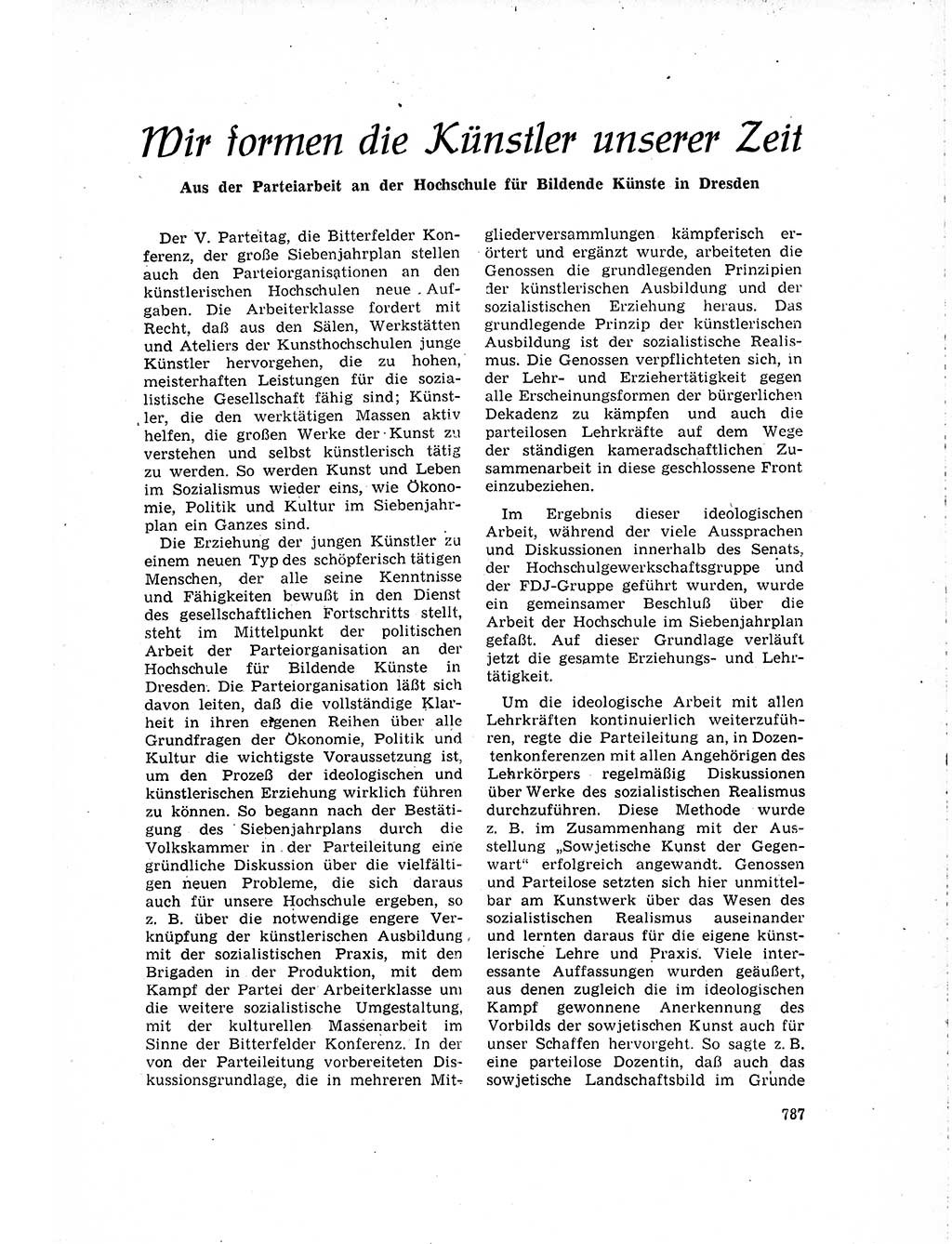 Neuer Weg (NW), Organ des Zentralkomitees (ZK) der SED (Sozialistische Einheitspartei Deutschlands) für Fragen des Parteilebens, 15. Jahrgang [Deutsche Demokratische Republik (DDR)] 1960, Seite 787 (NW ZK SED DDR 1960, S. 787)