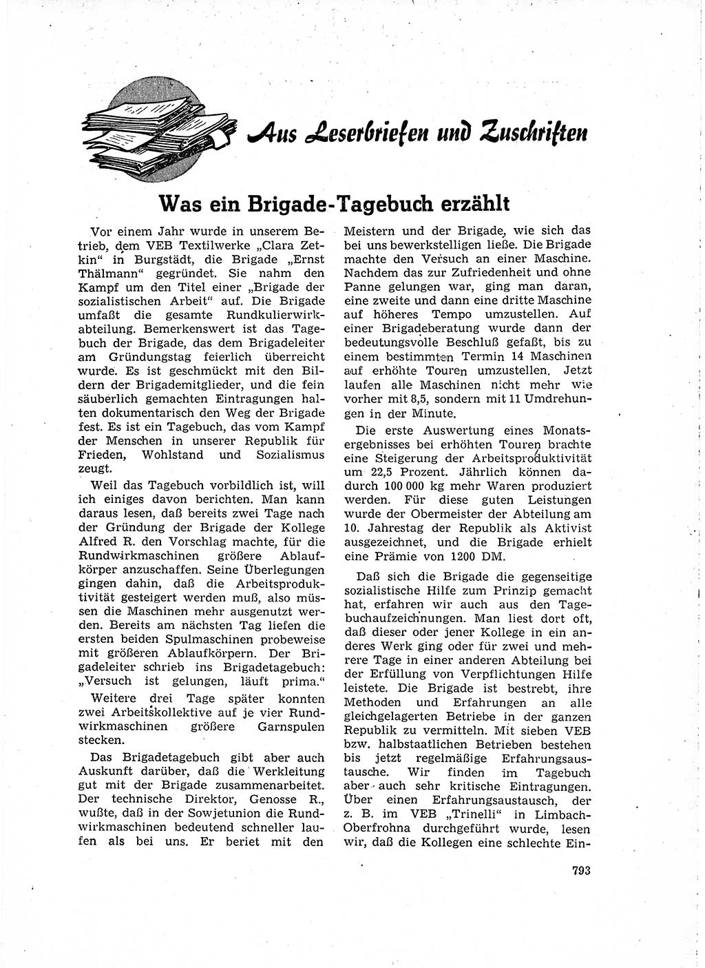 Neuer Weg (NW), Organ des Zentralkomitees (ZK) der SED (Sozialistische Einheitspartei Deutschlands) für Fragen des Parteilebens, 15. Jahrgang [Deutsche Demokratische Republik (DDR)] 1960, Seite 793 (NW ZK SED DDR 1960, S. 793)