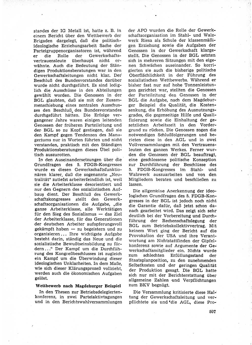 Neuer Weg (NW), Organ des Zentralkomitees (ZK) der SED (Sozialistische Einheitspartei Deutschlands) für Fragen des Parteilebens, 15. Jahrgang [Deutsche Demokratische Republik (DDR)] 1960, Seite 807 (NW ZK SED DDR 1960, S. 807)