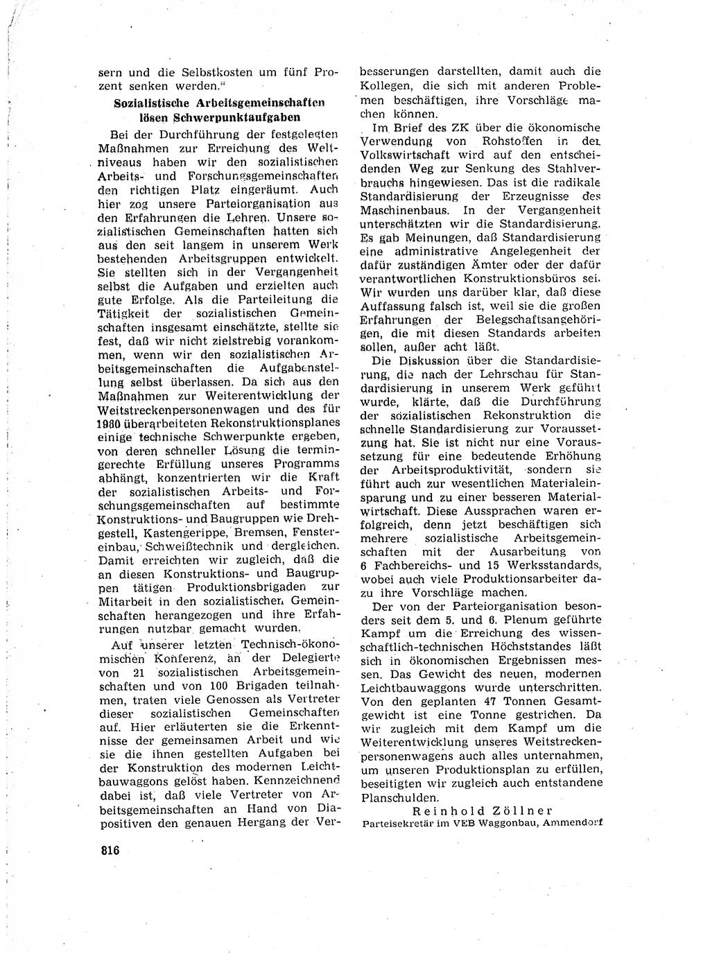 Neuer Weg (NW), Organ des Zentralkomitees (ZK) der SED (Sozialistische Einheitspartei Deutschlands) für Fragen des Parteilebens, 15. Jahrgang [Deutsche Demokratische Republik (DDR)] 1960, Seite 816 (NW ZK SED DDR 1960, S. 816)