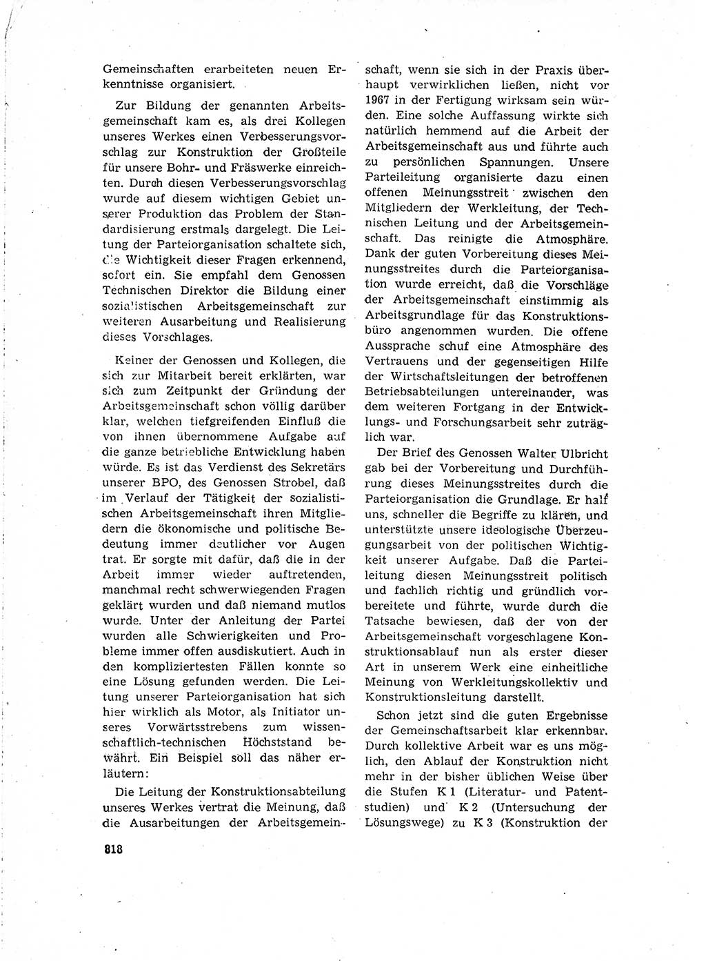 Neuer Weg (NW), Organ des Zentralkomitees (ZK) der SED (Sozialistische Einheitspartei Deutschlands) für Fragen des Parteilebens, 15. Jahrgang [Deutsche Demokratische Republik (DDR)] 1960, Seite 818 (NW ZK SED DDR 1960, S. 818)