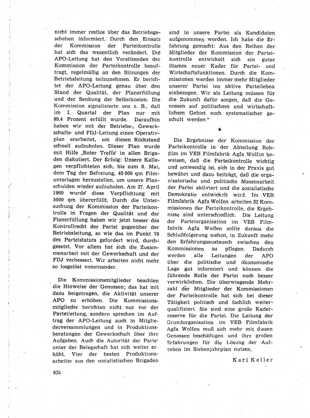 Neuer Weg (NW), Organ des Zentralkomitees (ZK) der SED (Sozialistische Einheitspartei Deutschlands) für Fragen des Parteilebens, 15. Jahrgang [Deutsche Demokratische Republik (DDR)] 1960, Seite 828 (NW ZK SED DDR 1960, S. 828)